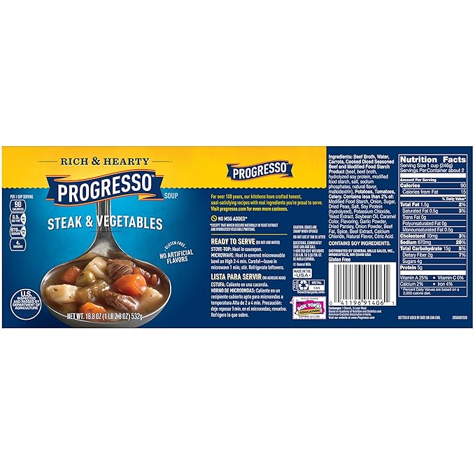 Progresso Vegetable Classics Soup, Lentil, 19-Ounce (Case of 12)