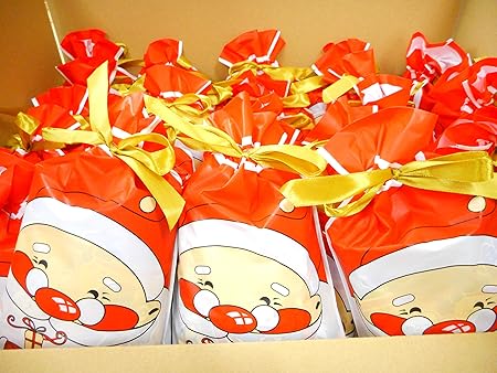 Amazon Co Jp クリスマス 駄菓子 詰め合わせ 50個セット プレゼント サンタ柄 配布 販促 ノベルティ 安い おもちゃ