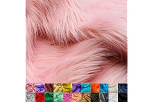 Ice Fabrics Faux Fur Fabric by The Yard - 60 Inches Wide Super Soft and Fluffy Shaggy Mohair Fur Fabric for Costumes, Apparel, Rugs, Pillows, Decorations and More - Baby Pink - Half Yard