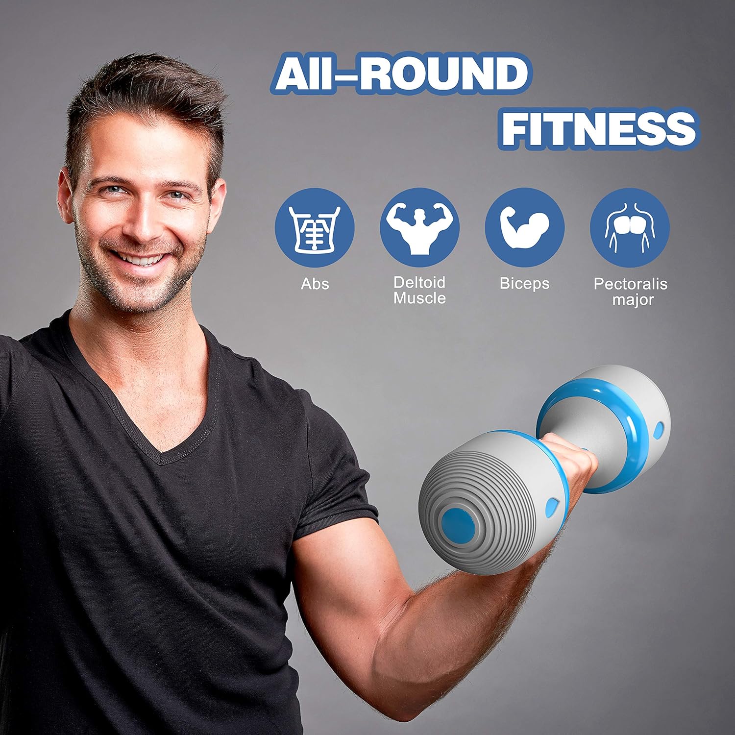 Aznze Adjustable Dumbbell Weight Set Barbell Lifting 4-22 lbs for Home Bodybuilding Training Rubber Dumbbell PairsHome Fitness Equipment : Sports & Outdoors