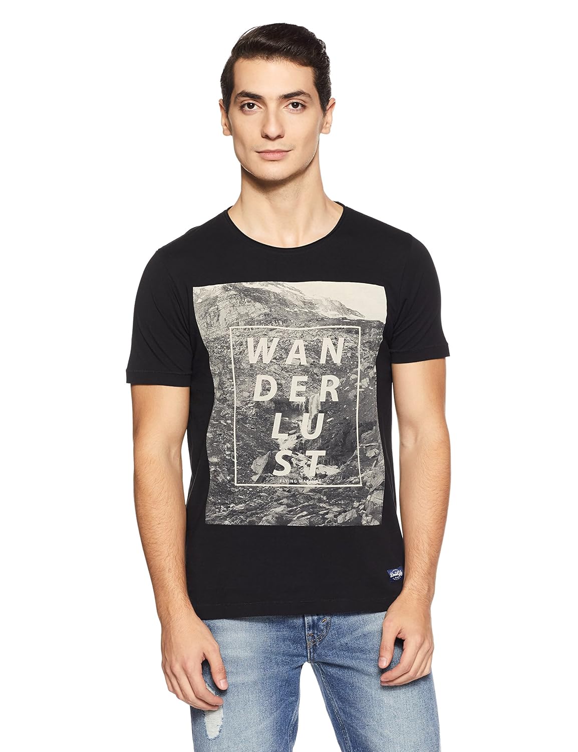 flying machine men's plain slim fit t-shirt