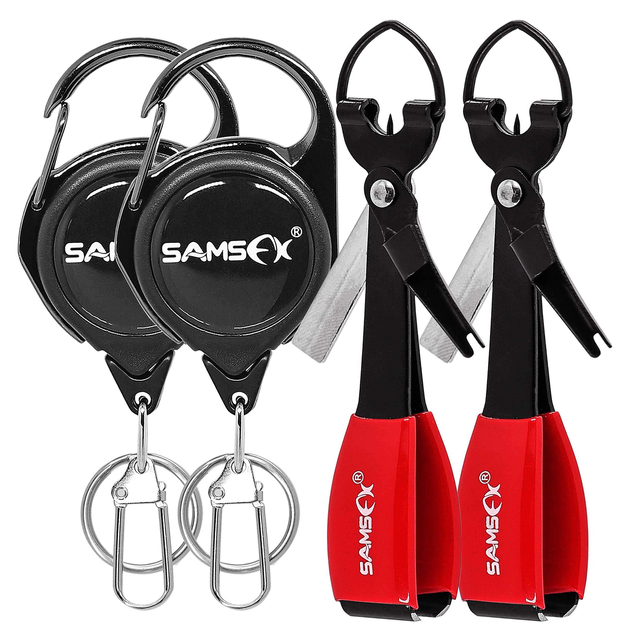 Photo 1 of SAMSFX Fly Fishing Knot Tying Tools Quick Knot Tool for Fishing Hooks, Lures, Flies, Trout Line Backing, Come with Zinger Retractors