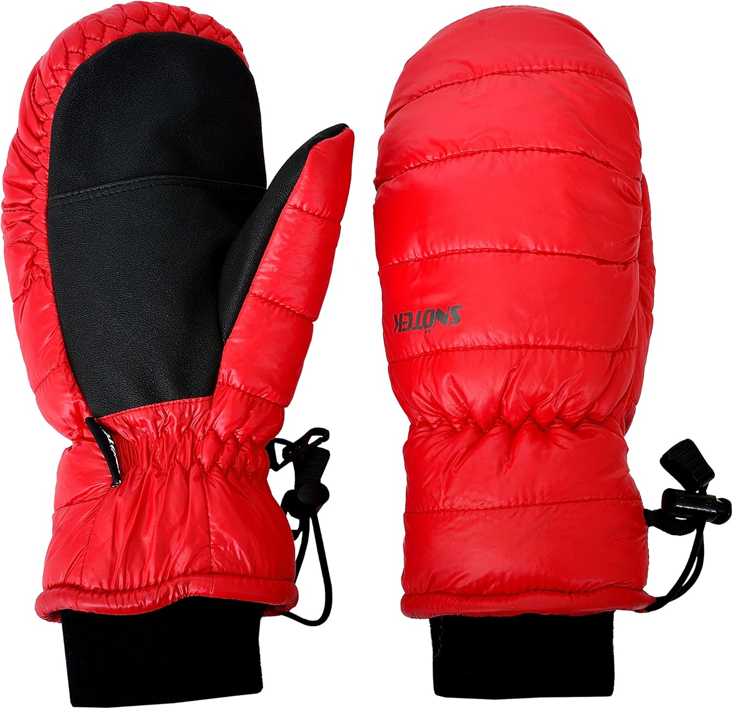 SNOTEK Women's Puffy Winter Mittens (Large, Radiant Red) Amazon.ca