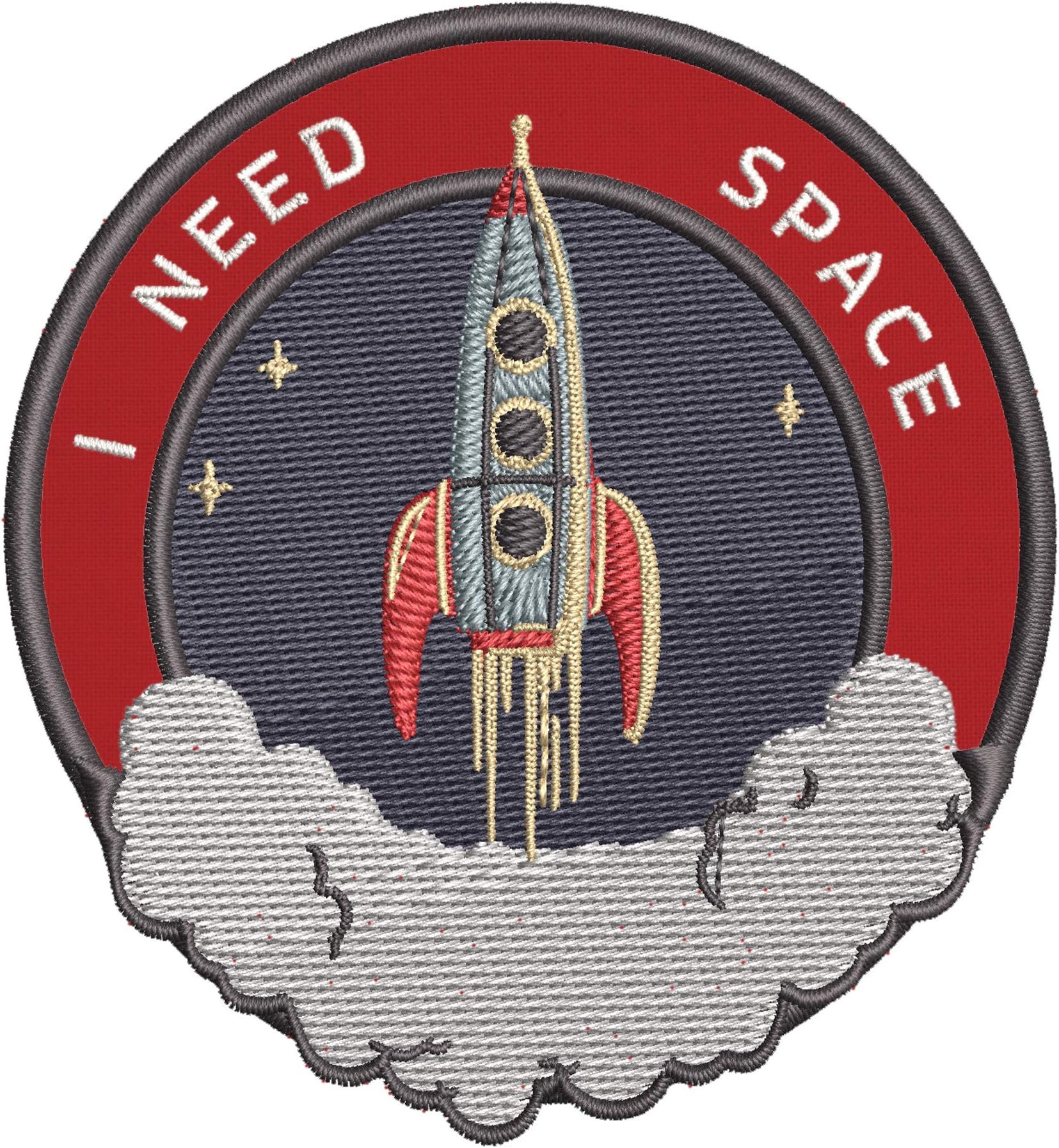I Need Space Retro Embroidered Premium Patch DIY Iron/Sew-on Decorative NASA Planets Rocket Shuttle Astronaut Mission Control Stargazer