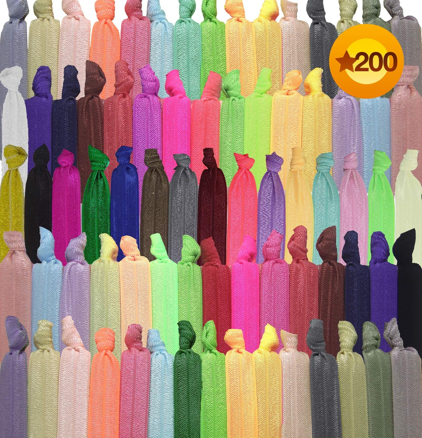 Elastic Hair Ties No Crease Ouchless Ribbon Ponytail Holders