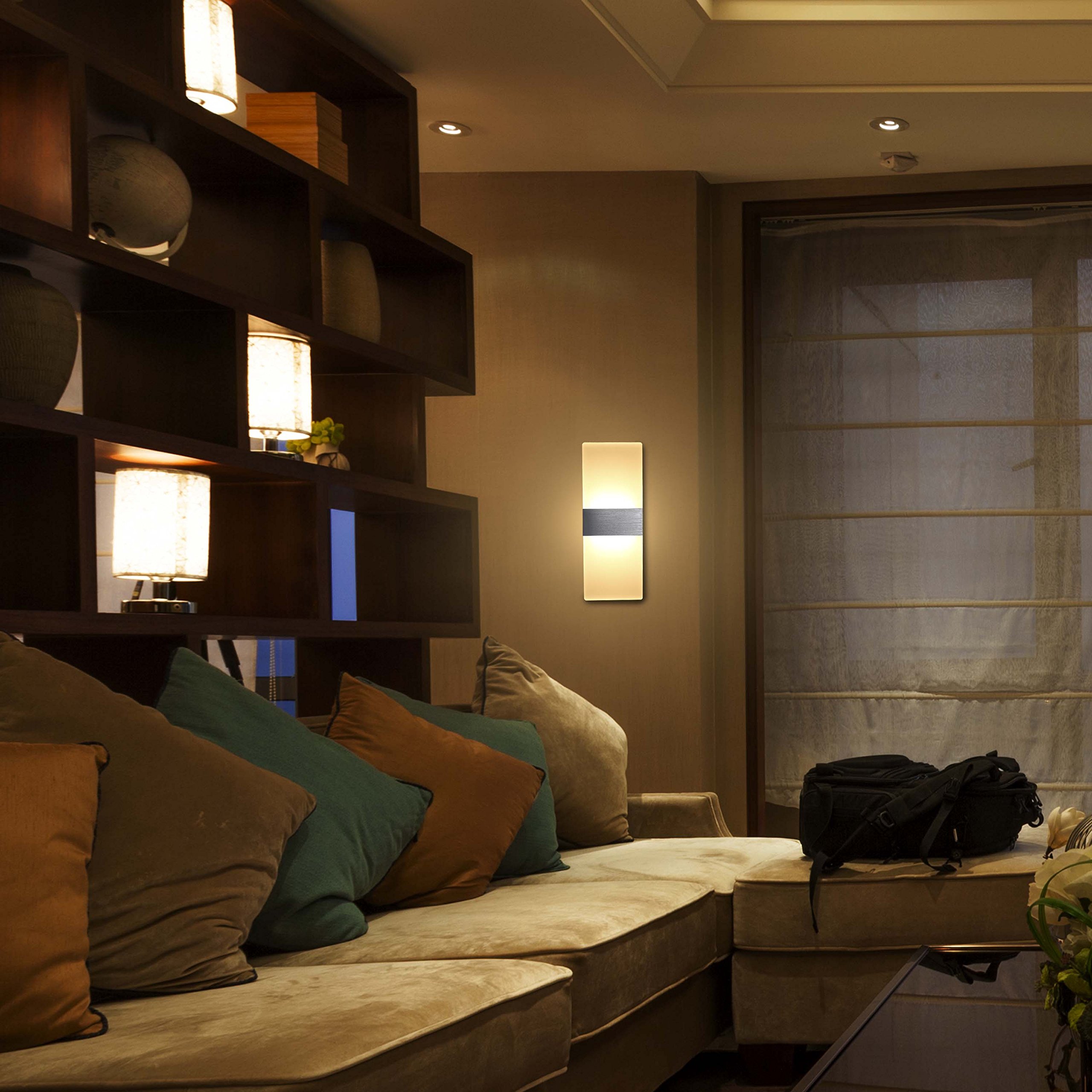 LED Wall Light, Modern LED Wall Sconces Decorative Lamps Night Light for Bathroom, Bedroom, Balcony, Corridor Wall Lighting (6W×2, Warm White)