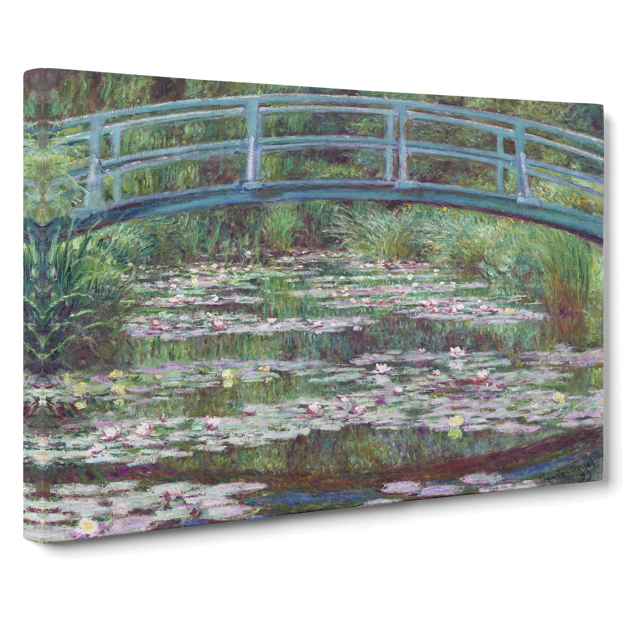 The Japanese Footbridge Vol.2 By Claude Monet Canvas Print | Gallery Wrapped 30mm Frame Wall Art | 20x14 inches | Ready to Hang | Asian Picture | Living Room Bedroom Lounge Office