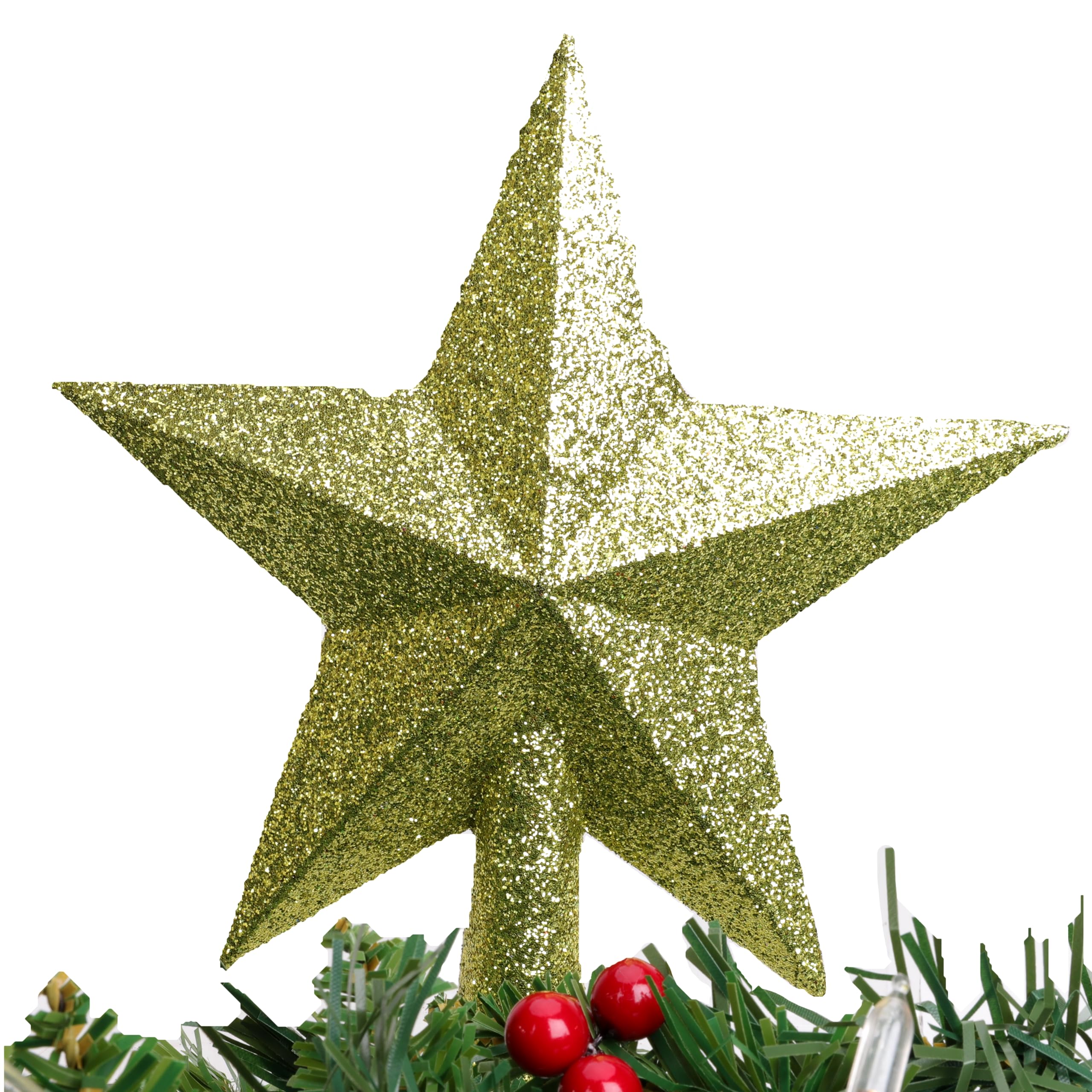 Christmas Concepts® 200mm (8") Glitter Tree Top Star Decoration – Christmas Tree Topper (Lime Green) — image 1