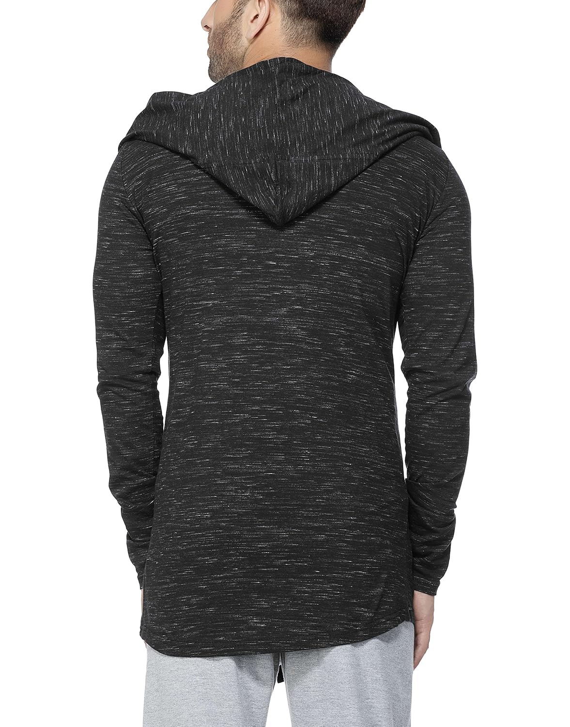 tinted men's cotton blend hooded full sleeve cardigan (tj5407)