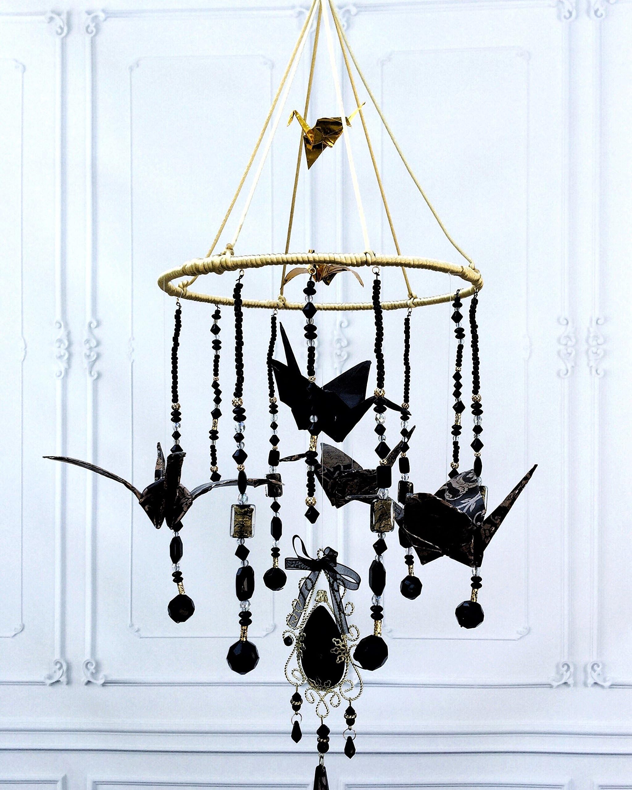 Beaded Origami Crane Baby Mobile