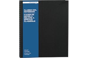 Merangue Hardcover Spiral Notebook, Narrow Ruled, 9 x 7-1/4 Inches, 96 Sheets, Black