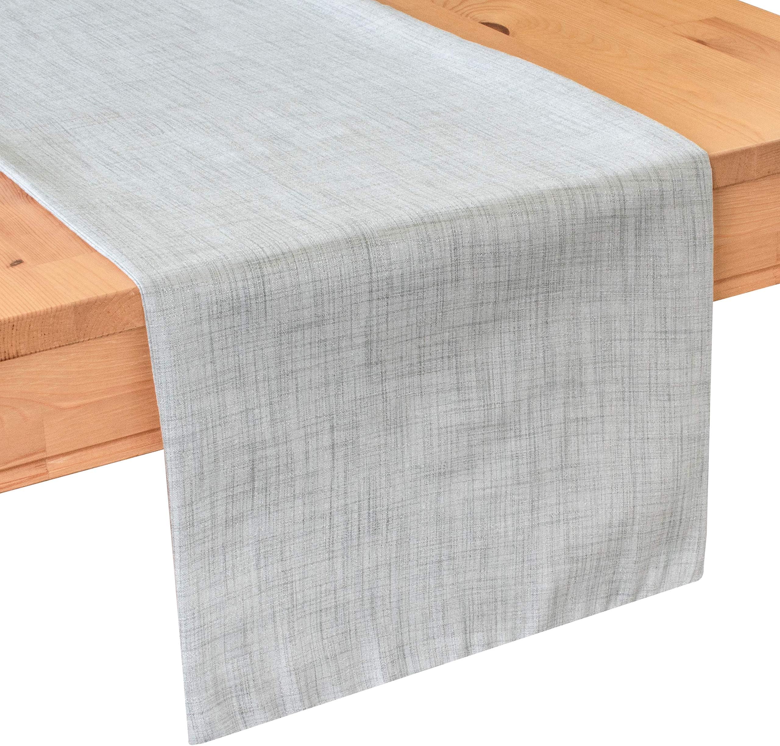 The White Petals Grey Dresser Table Runners (13x36 inch, Pack of 1) Fabric Lined | Properly Finished, No Fray Edges | for Home, Kitchen, Dining Room, Holiday, Wedding Party Décor