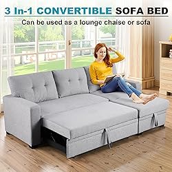 Lyngins L Shaped Sleeper Sofa Bed with Storage