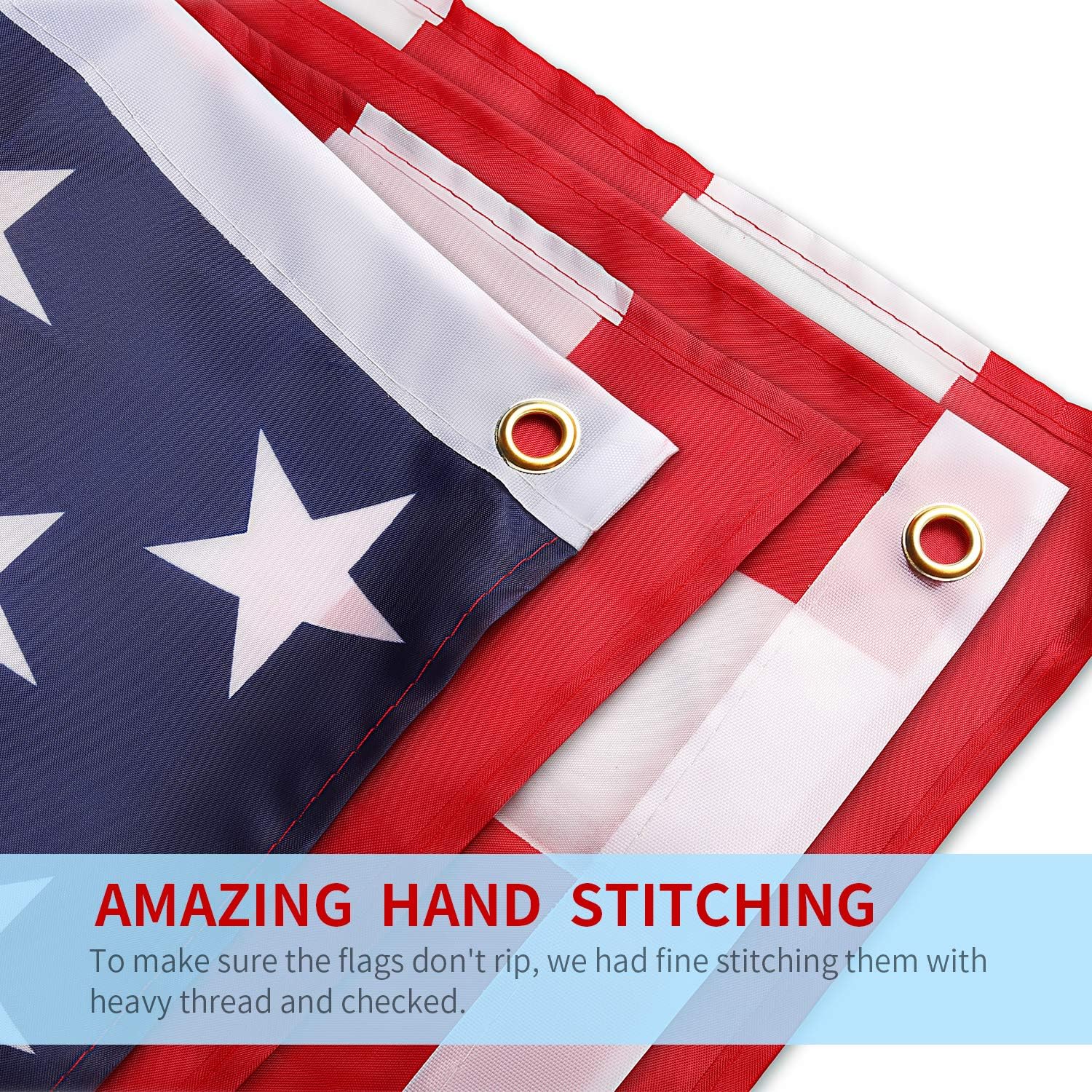 Free Walker American Flag 3x5 FT 2PACKS, Premium Nylon US Flags with Bright Vibrant Color and Brass Grommets for Indoors and Outdoors, Durable USA Flag for Outside(2xBreeze Style) : Garden & Outdoor