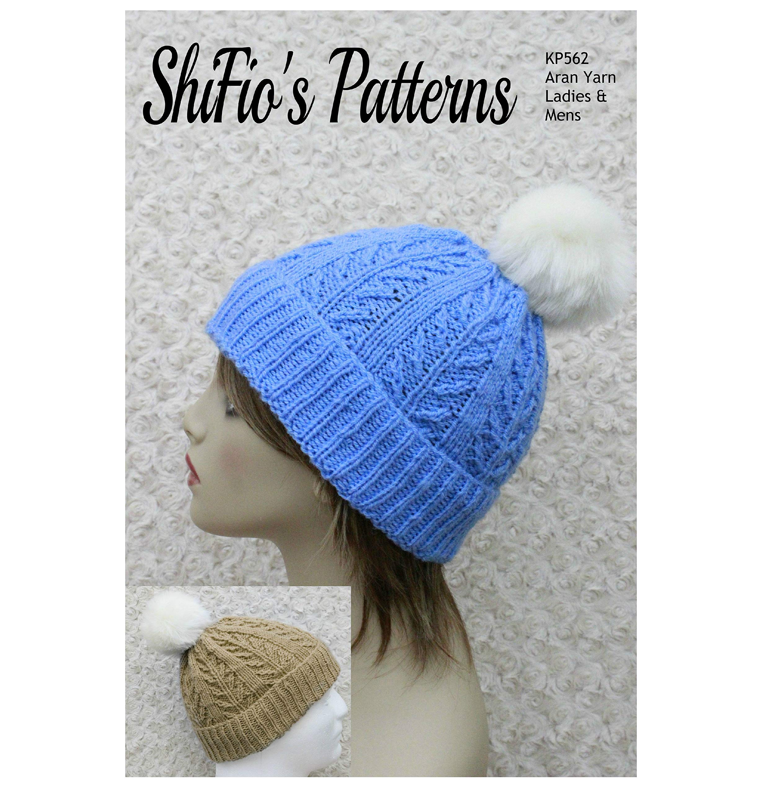 ShiFio's PatternsKnitting Pattern for Ladies Hat, Bobble Hat for Either a Lady or a Man, Aran Yarn Bobble Hat Knitting Pattern, Aran Hat Knitting Pattern, Mans Hat Knitting Pattern, KP562