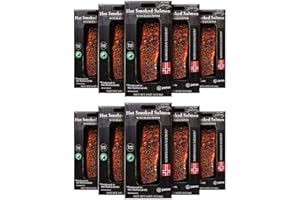 New York's Delicacy Hot Smoked Norwegian Roasted Salmon - Pack of 10 x 4 Oz. (2.5 lb) (All Black Pepper) - Kosher, Gluten Free, High in Omega 3 - Skin On, Ready to Eat
