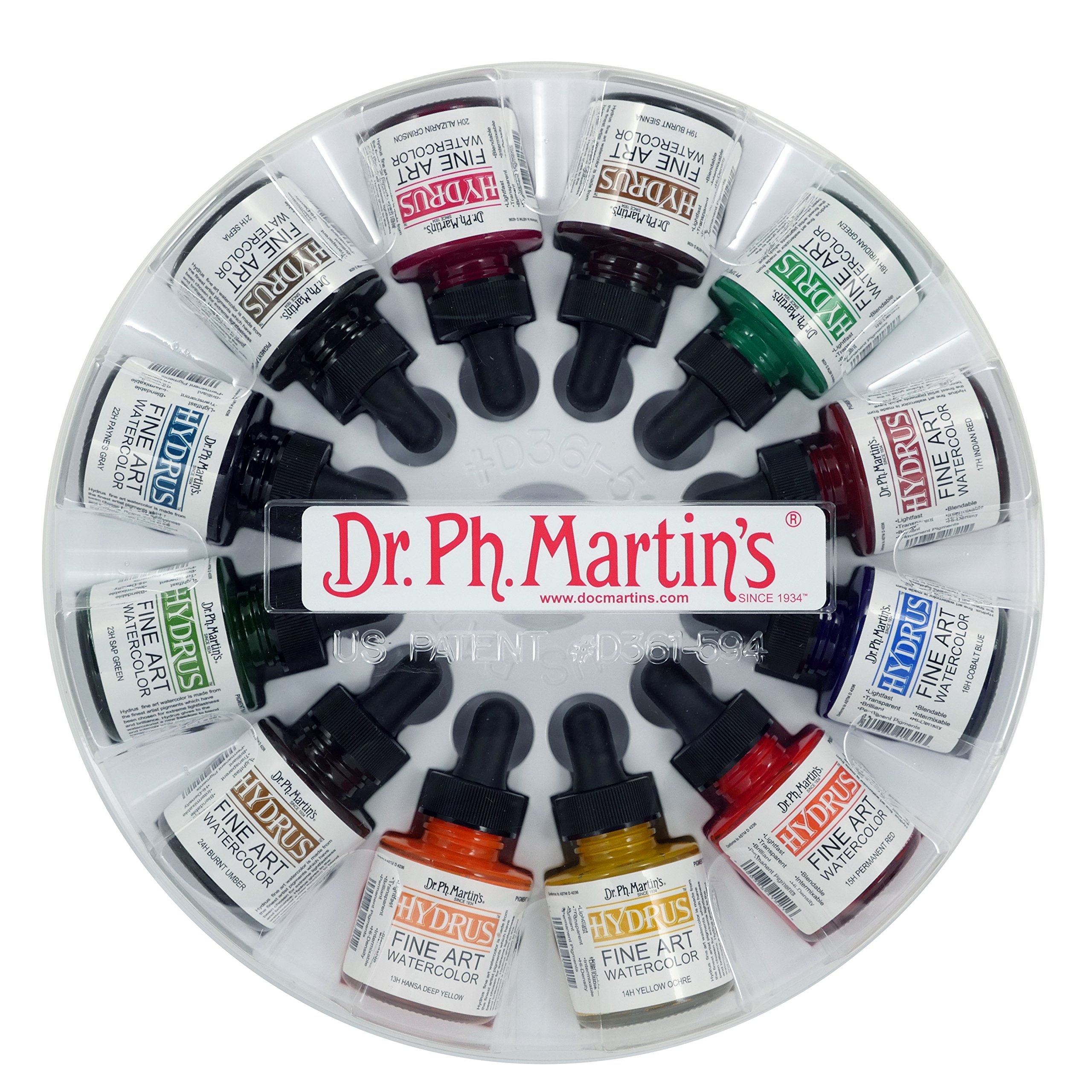 Dr. Ph. Martin's Hydrus Fine Art Watercolor, 1.0 oz, Set of 12 (Set 2)