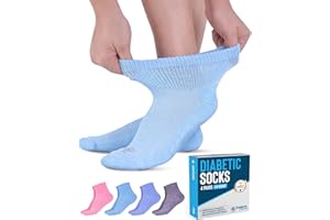 Doctor's Select Diabetic Ankle Socks for Women and Men - 4 Pairs | Unisex Adult Diabetic Socks