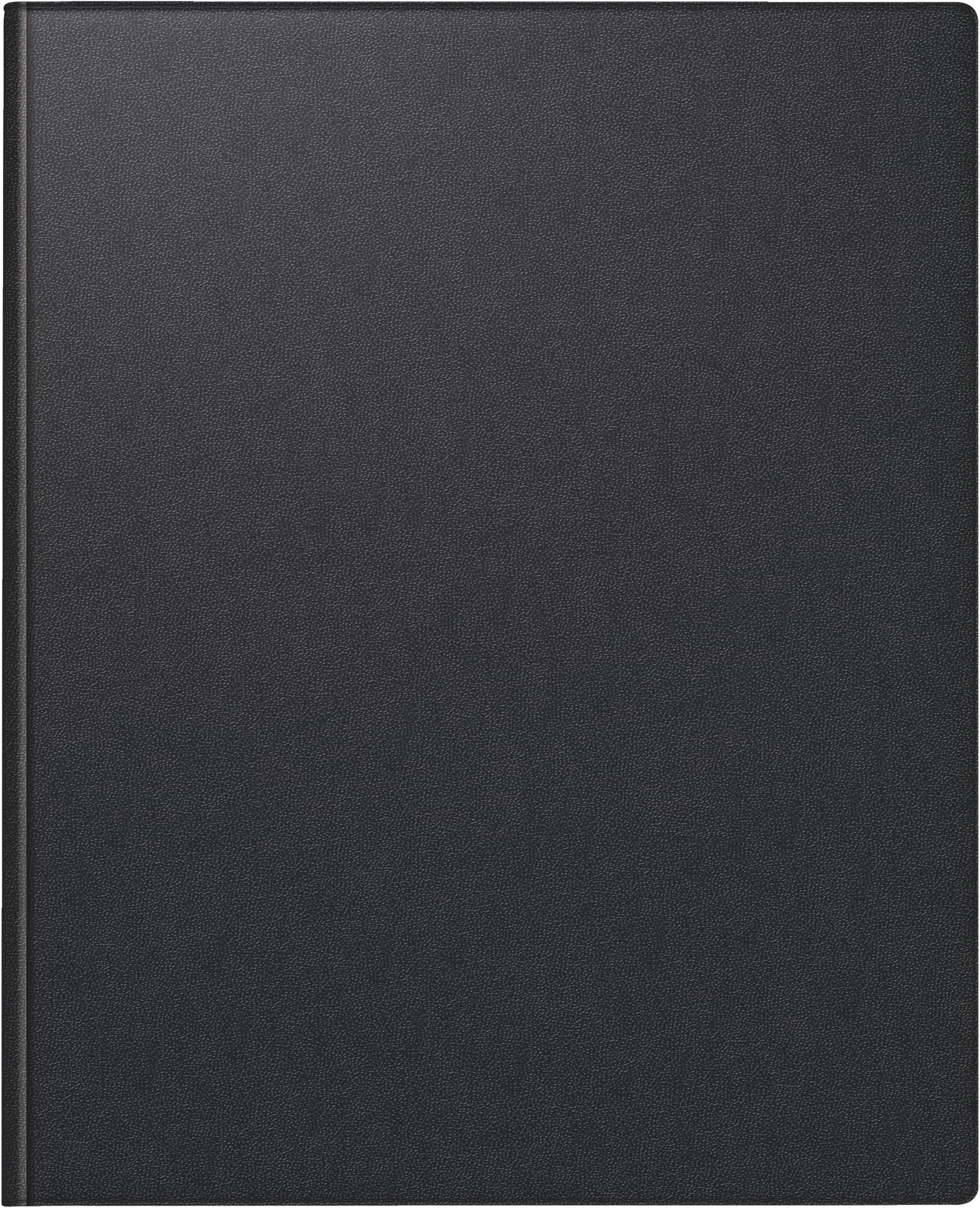 rido/idé Book Calendar (2025), 2 Pages = 1 Week, 208 × 258 mm, 152 Pages, Balacron Cover, Black