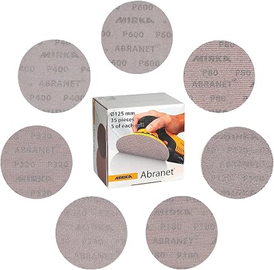 Mirka Abranet 125 mm Net Sanding Discs Mix-Pack 5 of Each Grit 80-600