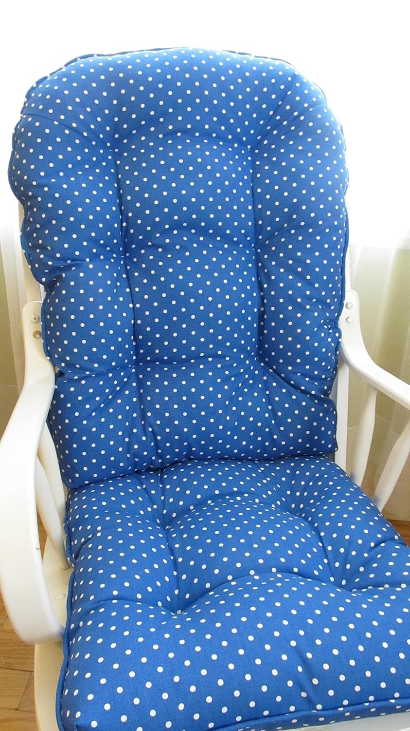 Cushion Set in Royal Blue Cobalt with White Polka Dots for