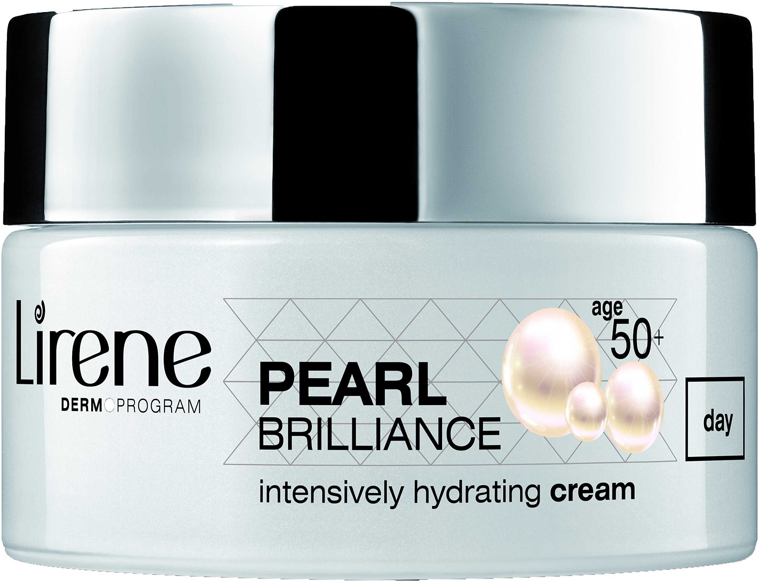 Intensively Hydrating Moisturizer Day Cream by Lirene - Collagen Booster Hydrating Complex - with Pearl Extract, Shea Butter and UV Protection for 50+ Women - 50 ml