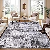 Vasofe 5x7 Rug for Bedroom, Black and White Living Room Rugs, Washable Abstract Modern Carpet for Dining Room, Non-Slip Soft Low Pile Large Carpets for Office, Under Table, Home Decor