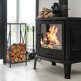Relaxdays Firewood Storage Stand Grey Metal Log Rack Indoor 80x34x25cm view 5