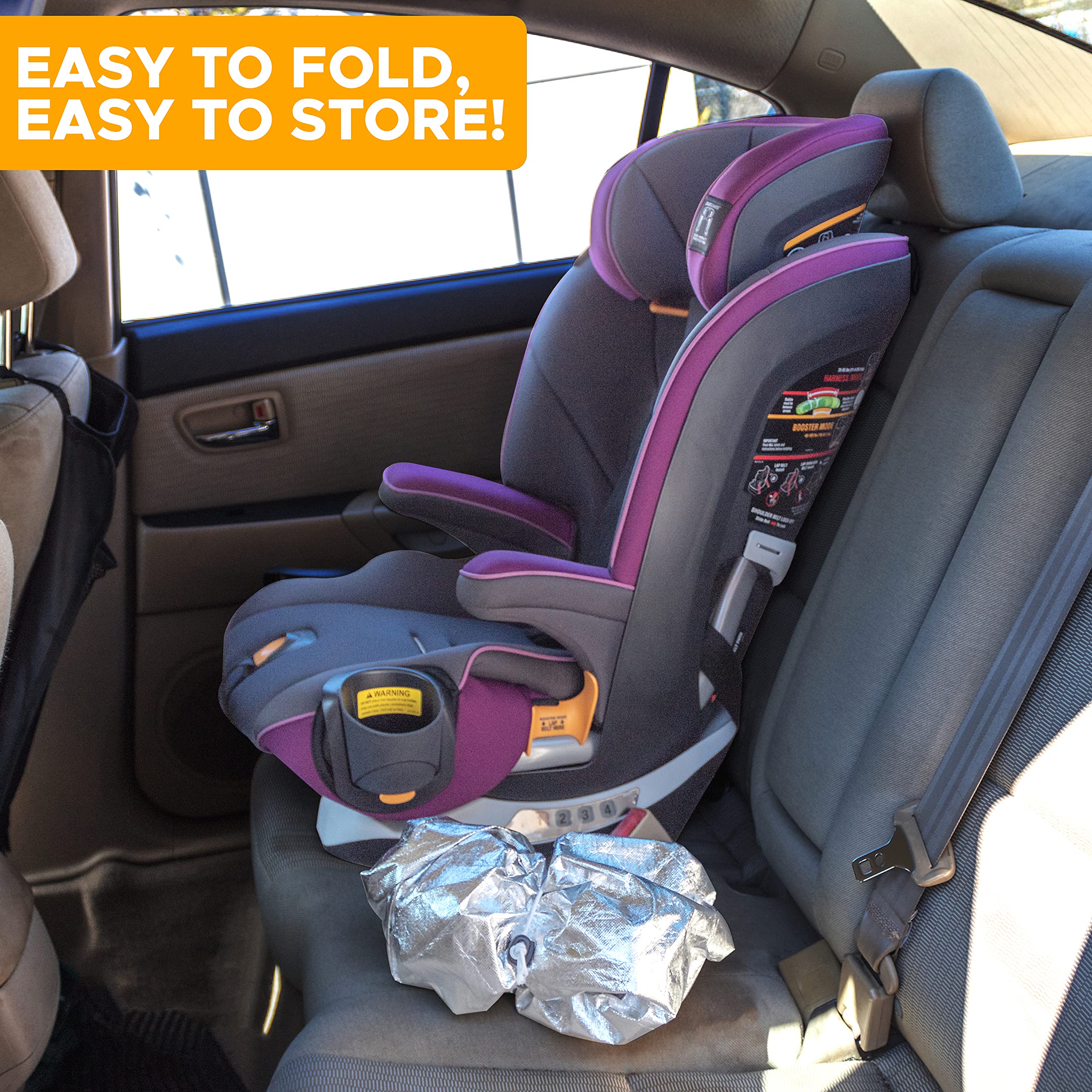 EcoNour Baby Car Seat Sun Shade Cover | Infant Carseat Heat Protector Keeps Toddler Seat at a Cool Temperature | Reflective car seat Sunshade Blocks Out Heat | Baby Travel Accessories