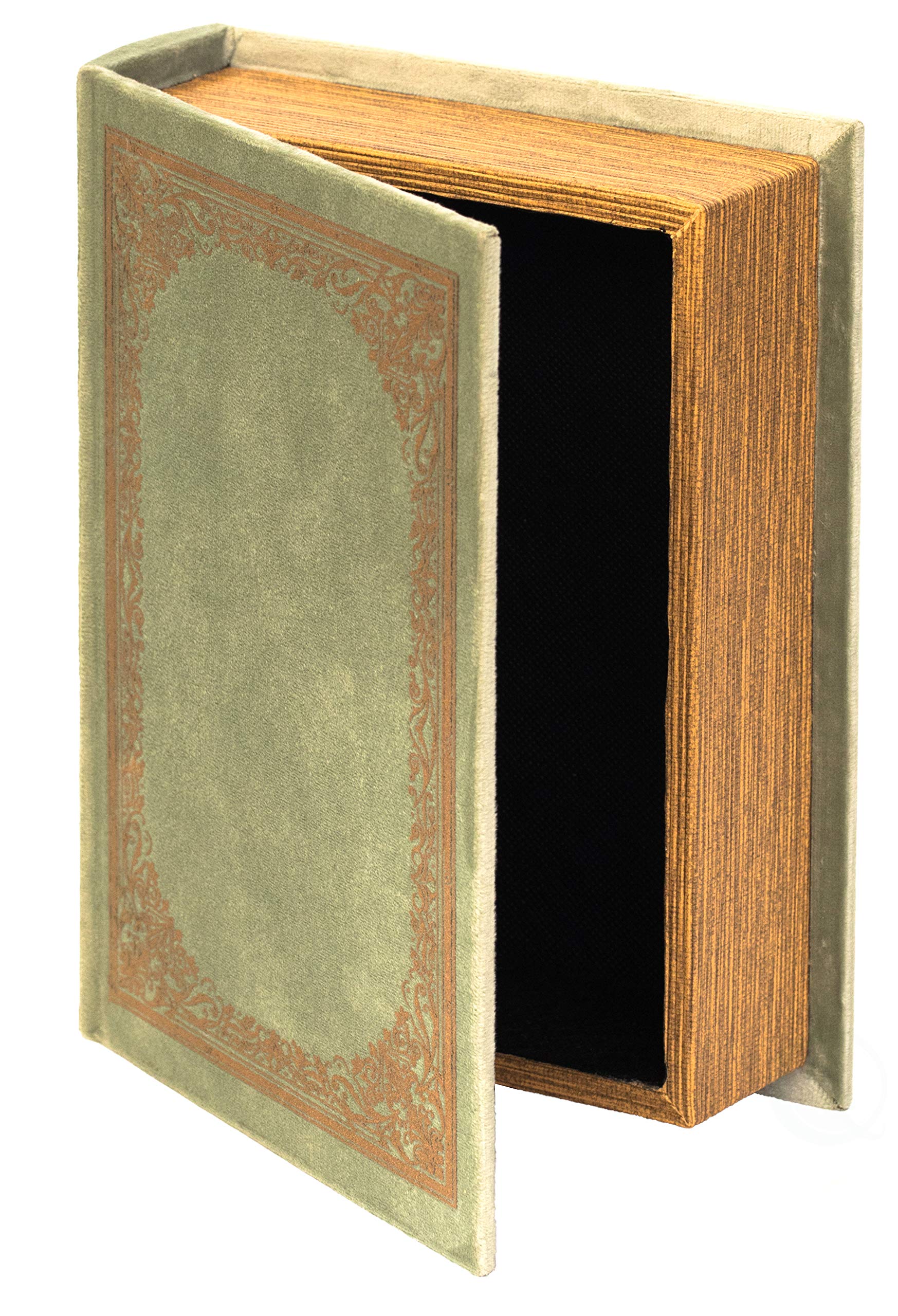 Vintiquewise Decorative Vintage Book Shaped Trinket Storage Box - Antique Green
