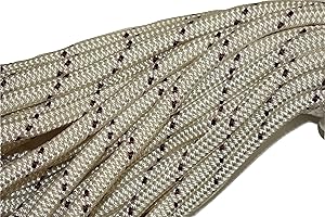 BLUE OX ROPE Yacht Braid Poly Rope 9/16 inch White and Burgundy