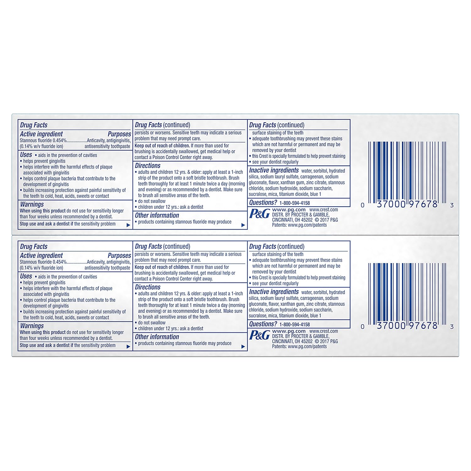 Crest Pro-Health Whitening Gel Toothpaste, 4.6 oz, Pack of 2 : Beauty