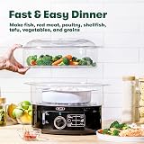 BELLA Two Tier Food Steamer 7.4 QT Auto Shutoff Stackable Baskets view 3