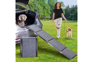 Uross Dog Ramp for Car 63" Long - Collapsible Pet Ramps for Large Dogs SUV Truck Folding Outdoor Dog Ramp for Porch Steps