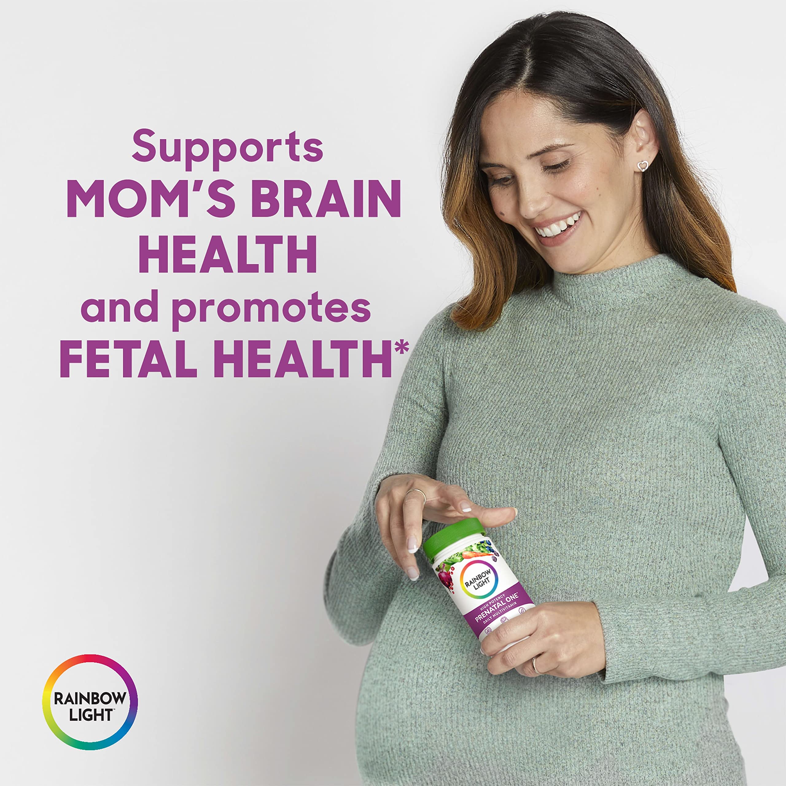 Rainbow Light High-Potency Prenatal One Multivitamin, Prenatal Health Multivitamin Supports Mom's Health and Baby's Development, With Vitamin C, Vegan, 90 Count