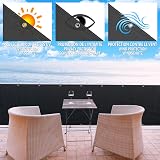 VOUNOT Balcony Privacy Screen 90x500cm HDPE Wind UV Weatherproof Black view 2