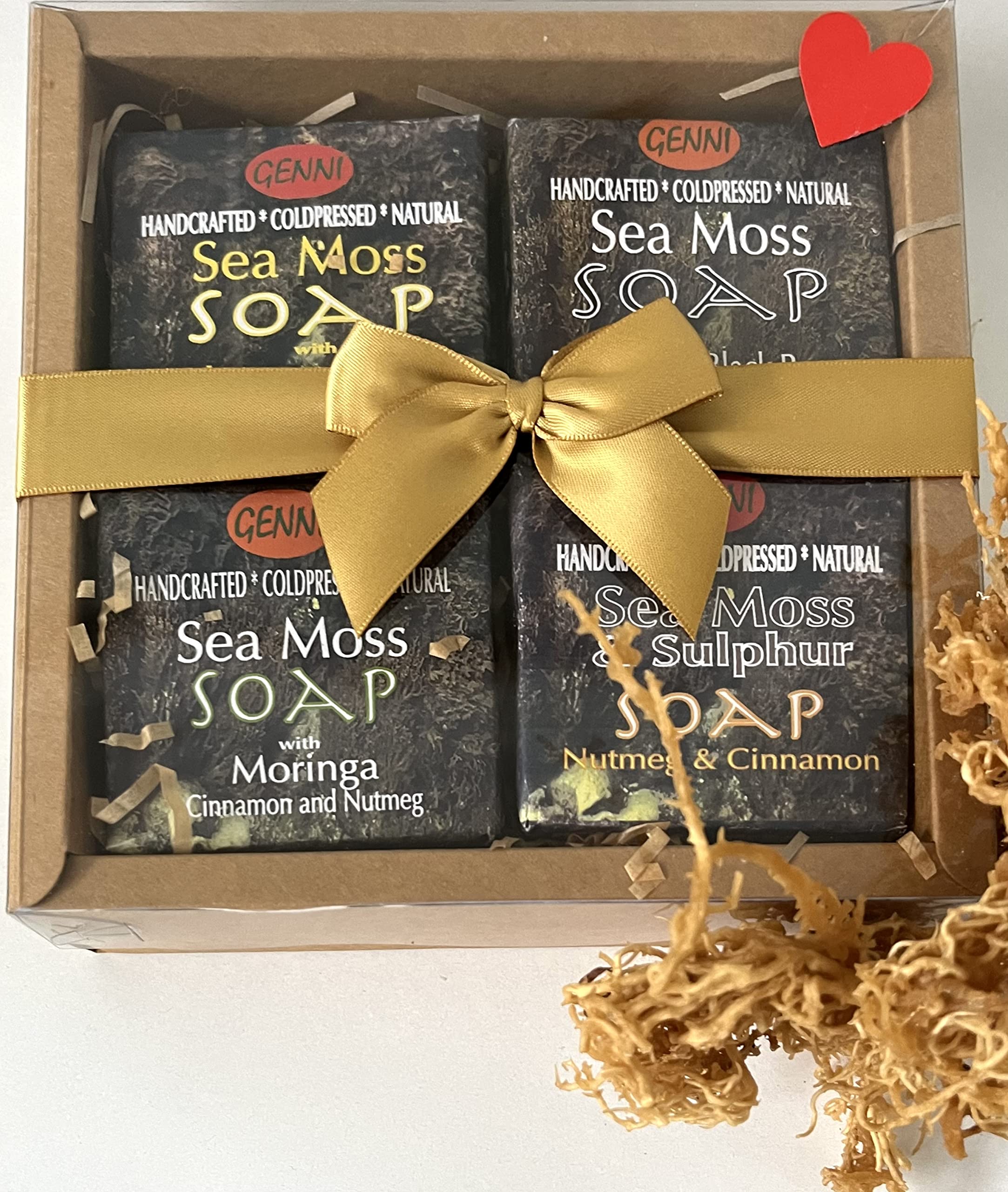 4 Sea Moss soap's Gift set | Handcrafted & Cold-pressed made with wildcrafted Sea moss and natural ingredients |100% Vegan