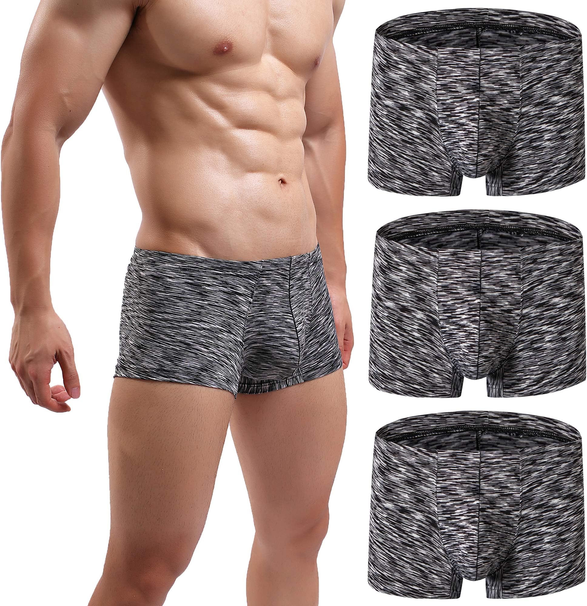 Men's Underwear Boxer Briefs Breathable Bulge Pouch Underpants Low Rise Elastic