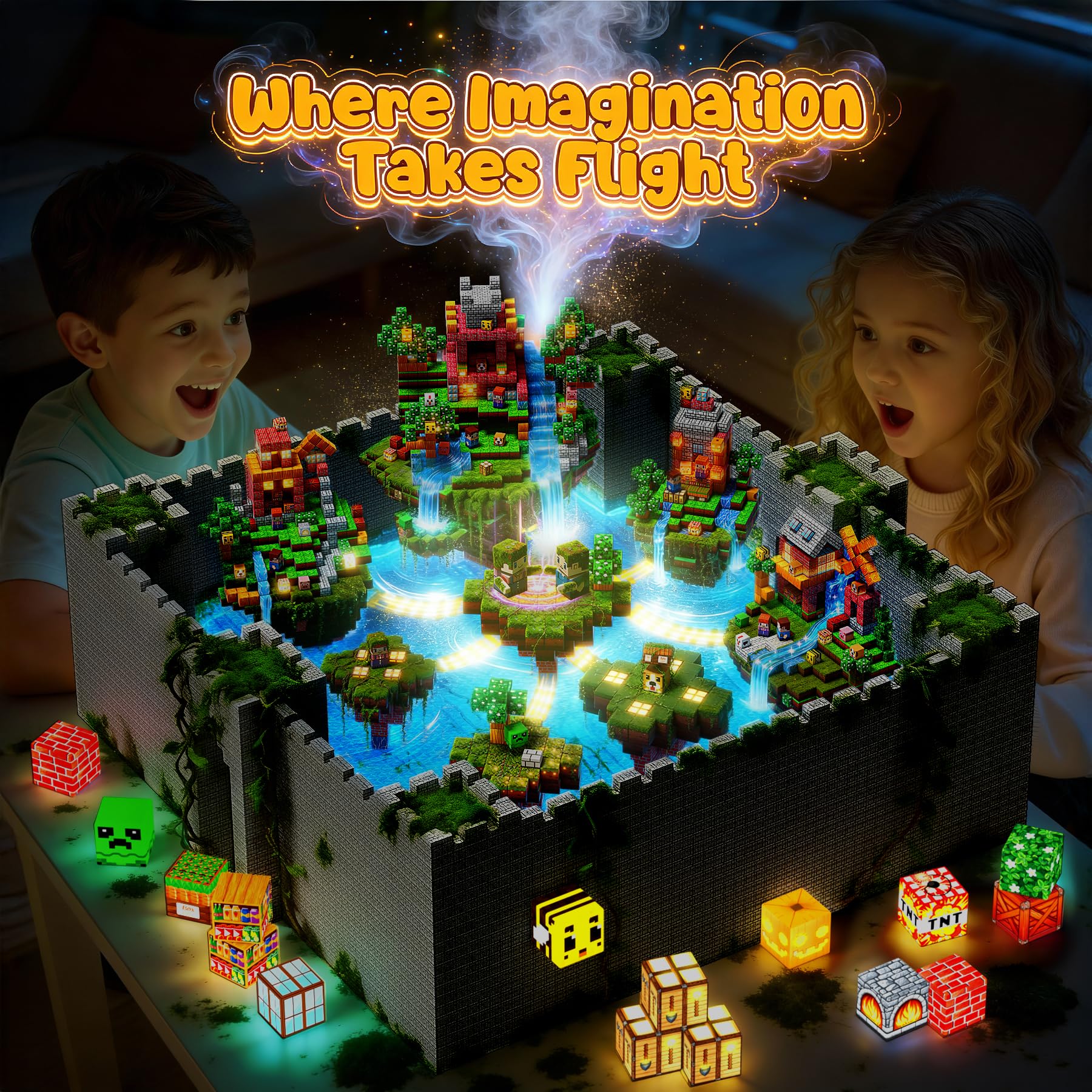 Prinhero Magnetische Bausteine - 150 Teile Magnetbausteine Magnetspielzeug Magneten Kinder Magnetische Bauwelt Mine Spielzeug Magnetblöcke für Kinder ab 3-10 Jahre Ganzjahres Abnehmbare Ostergeschenke 7