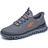 Skechers Men's Glide-Step Noxus Slip-in | Hands Free Slip-ins, Glide-Step, Air-Cooled Memory Foam, Machine Washable, Vegan, Geometric Midsole, Stretch Lace Slip-on