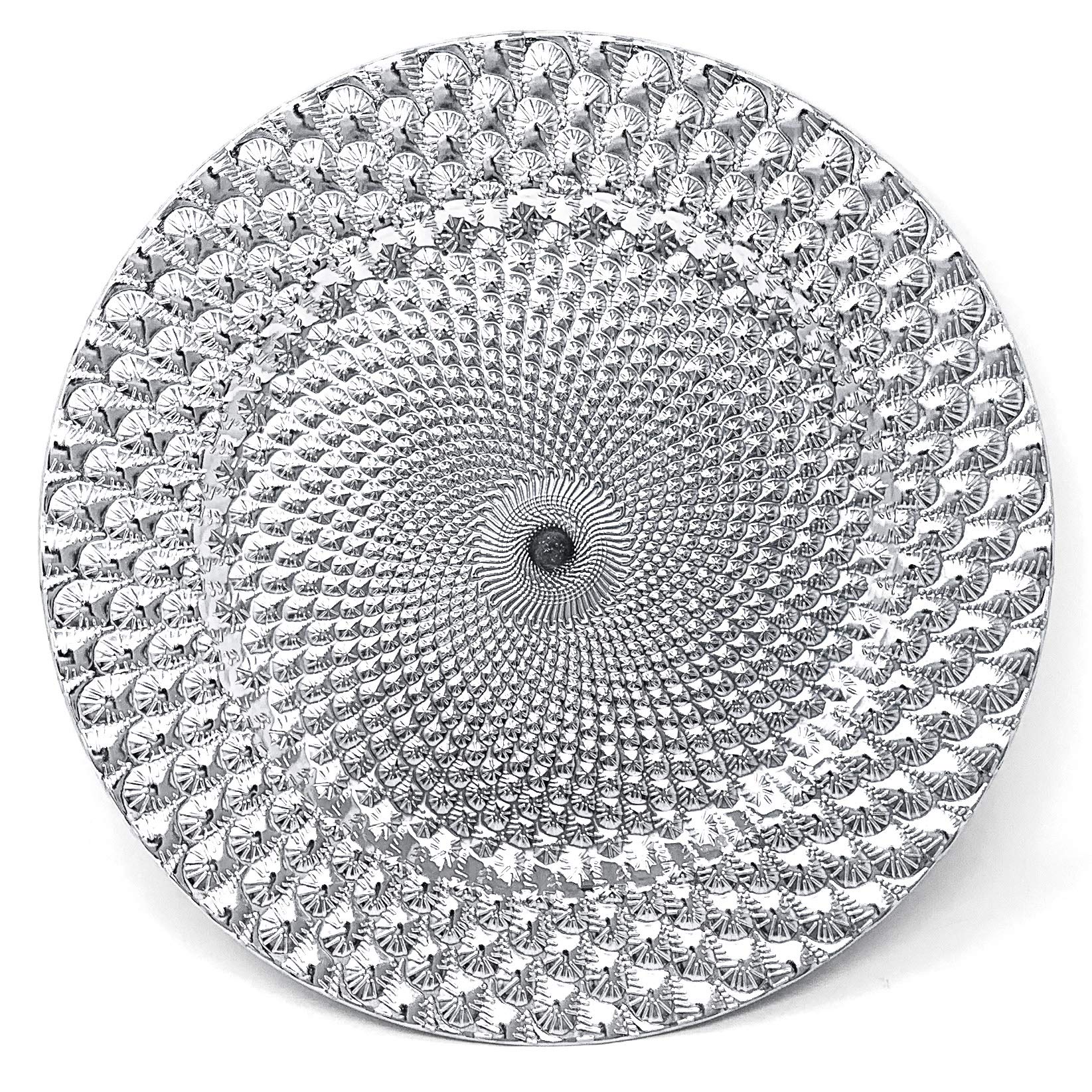 allgala 13-Inch 6-Pack Heavy Quality Round Charger Plates-Peacock Silver-HD80362