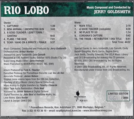 Jerry Goldsmith Jerry Goldsmith Rio Lobo Amazon Com Music