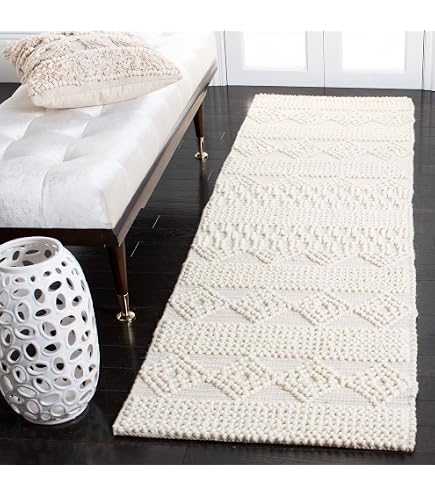 SAFAVIEH Natura Collection Tappetto Runner 80x300 Cm - Lana Neozelandica Fatta A Mano - Perfetto Per Corridoi E Soggiorni