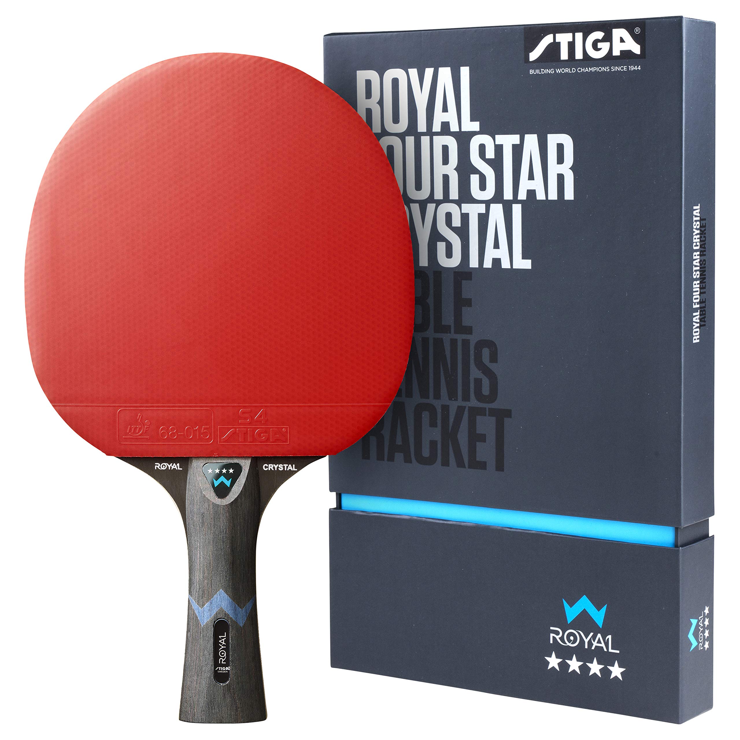 STIGA Royal Crystal 4-Star Table Tennis Bat - Pro Collaboration with Chinese National Team - ITTF-Approved 4-Star Rubber - Crystal Technology for Enhanced Speed - 5-Ply Blade with 2.0 mm Sponge