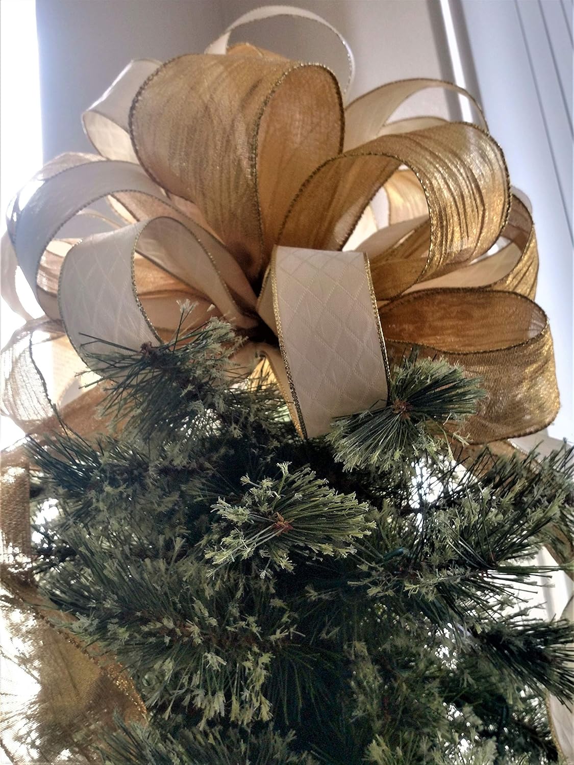 Gold Tree Topper Bow Christmas Tree Topper