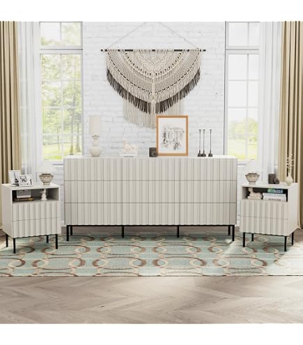 Amazon.com: Furniway Green Dresser Bedroom Set 3 Pieces, Nightstands Sets  of 2, 8 Drawer Dresser with Gold Handles for Bedroom : Home & Kitchen