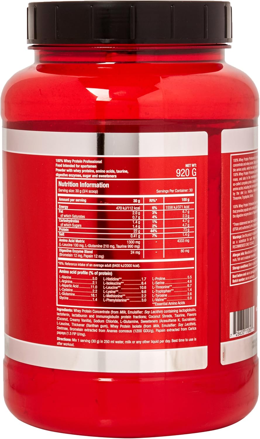 Scitec Nutrition 100% Whey Protein Professional, Enhanced with Extra Amino Acids & Digestive Enzymes, Gluten-Free - Image 4