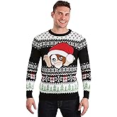 FUN.COM Gremlins Gizmo Claus Ugly Christmas Sweater for Adults, Horror Movie Christmas Sweaters, Festive Holiday Ugly Sweater