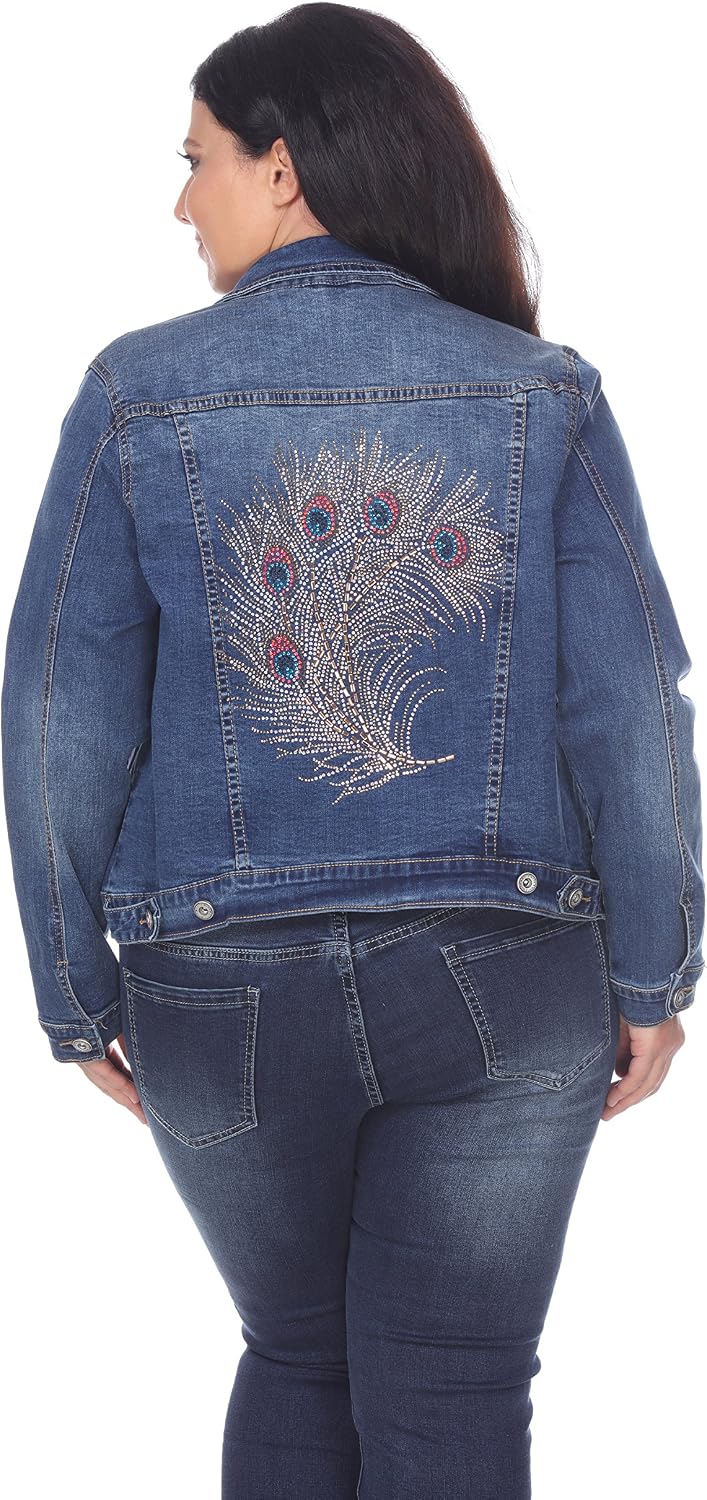 white mark denim jacket