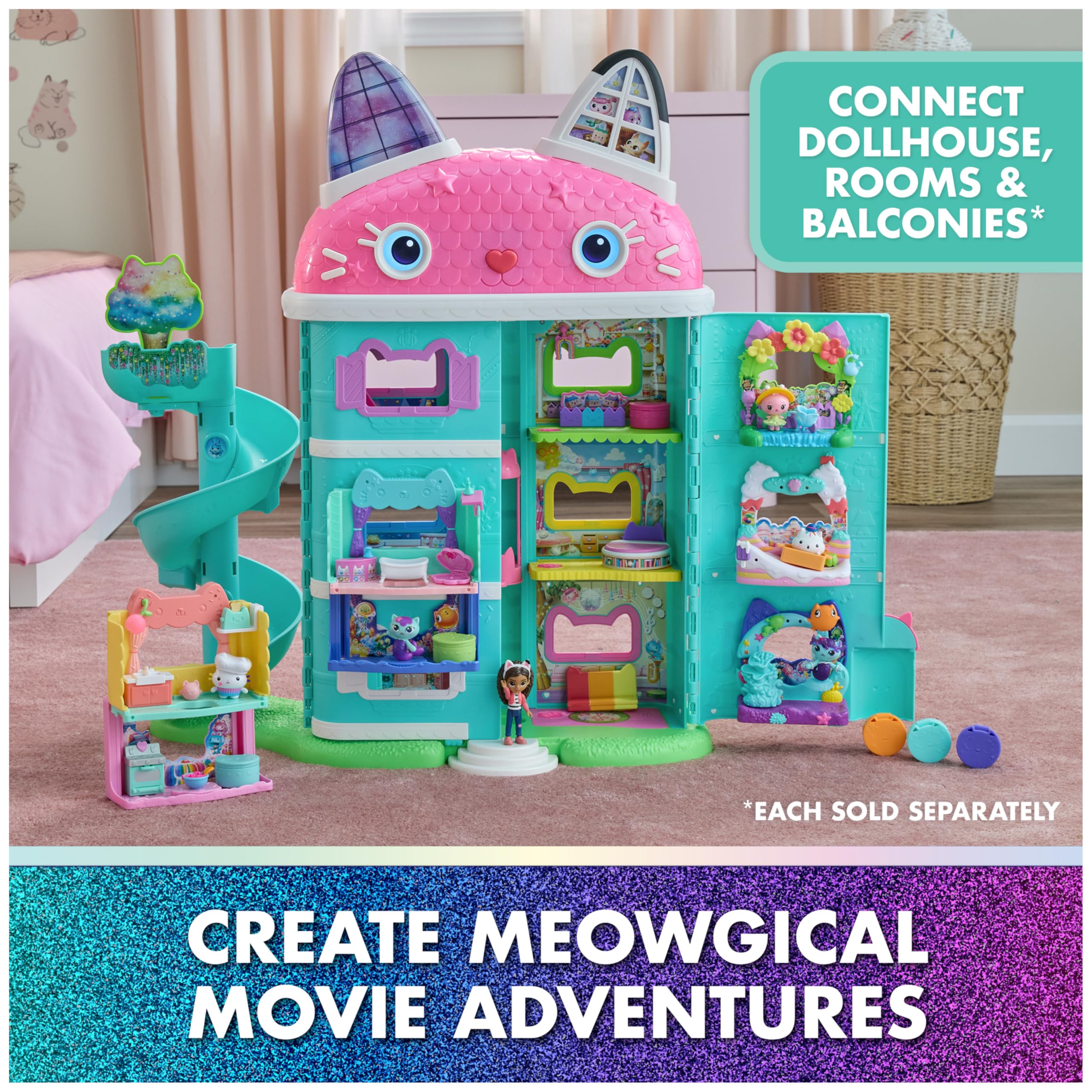 DREAMWORKS GABBY'S DOLLHOUSE The Movie, Cat-Venture Crew Pack, 11-Piece Toy Figure Set with Accessories, Kids Toys for Girls & Boys Ages 3 and Up